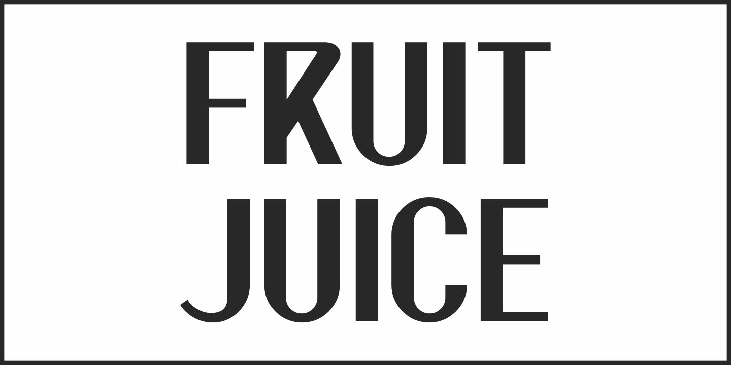 Przykładowa czcionka Fruit Juice JNL #5